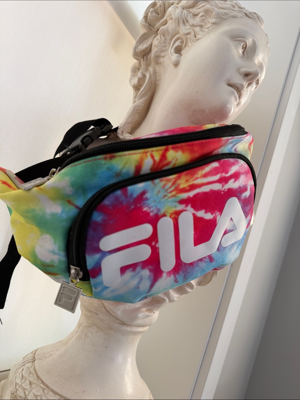 Fila Tie-Dye Fanny Pack in Pink, Blue, Yellow, Green